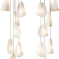 Modern White Lampshade Pendant Lights Hanging With Chain For Interior Decoration And Home Lighting Design