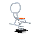 Kids Building Blocks Spring Seat Structure With Orange Seat White Frame Black Base Toy