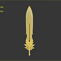 Decorative Golden And Silver Sword With Intricate Hilt Design And Shiny Metallic Blade