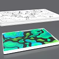 Decorative Trays Featuring Topographic Patterns Black White And Colorful Design 3d model