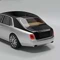 Luxury Sedan with Silver Body Black Roof Classic Grille and Multi Spoke Wheels