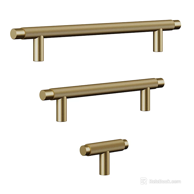 Bathroom Cabinet Frame With Modern Brass Handles And Elegant Design Details 3d model 