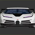 White Supercar With Sleek Design Black Rear Spoiler And Blue Windows