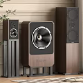 TESSIN Home Audio Speakers Wooden Design Floor Standing Subwoofer in Modern Living Room Interior