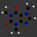 Molecular Structure Model 3D Rendering With Black Carbon Red Oxygen Blue Nitrogen White Hydrogen Atoms