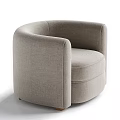 Light Gray Upholstered Fabric Leisure Chair With Rounded Armrests Modern Design And Wooden Legs