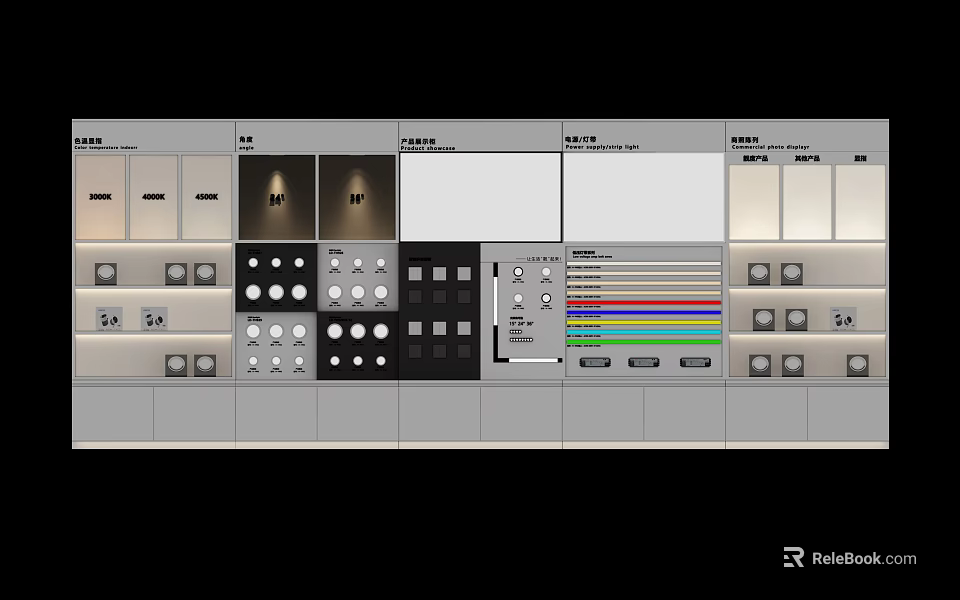 Professional Control Panel Interface with Various Buttons Knobs Display Screens and Color Bars 3d model 