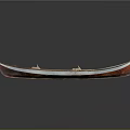 Traditional Wooden Water Transportation Boat With Red Hull Seats And Rowing Structure