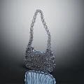 Transparent Chain Structured Handbag With Glass Like Surface And Reflective Design 3d model