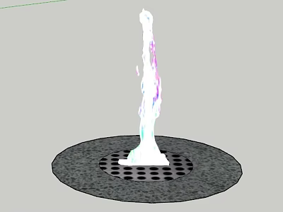 Garden Landscape Fountain With Colorful Water Column And Circular Perforated Base 3d model