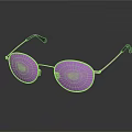Fashionable Silver Frame Sunglasses With Purple Lenses And Black Temple Design