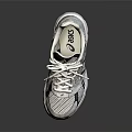 White and Black Mesh Design Sneakers With White Laces And White Sole
