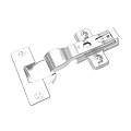 Stainless Steel Cabinet Door Hinge With Mounting Plates And Screw Holes