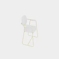 Modern Leisure Accent Chair With White Cushioned Seat And Gold Metal Frame