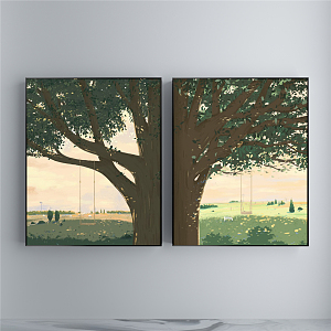 modern landscape painting 3d model