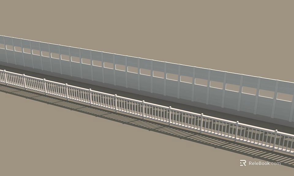 Modern White Iron Fence Railing Design For Outdoor Balcony Structure 3d model 