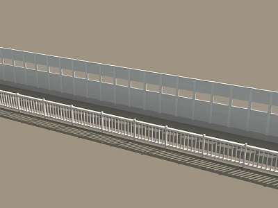 Modern White Iron Fence Railing Design For Outdoor Balcony Structure 3d model