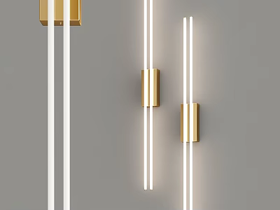 Modern Golden Wall Lights With Sleek Lines For Indoor Decor Design 3d model