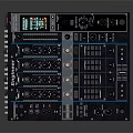 Professional DJ Mixer Control Panel With Knobs Faders And Display Screen