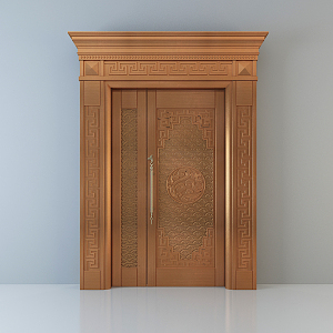 New Chinese style copper door 3d model