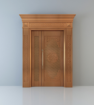 New Chinese style copper door 3d model