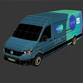 Blue SANCIA Transit Van With Brand Logo And Graphics Design 3d model