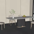 Modern HC28 Dining Table and Chair Combination 3d model