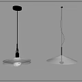 Two Modern Pendant Lights Hanging On Gray Wall With White Dome Shades