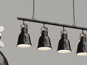 Industrial LOFT chandelier multi-head chandelier 3d model