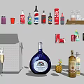 Assorted Beverages Collection Featuring Bottled Drinks Canned Soda Wine Bottles And Champagne Glasses