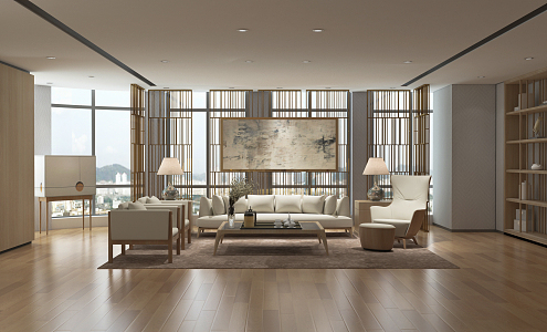 New Chinese Living Room 3d model