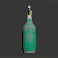 Blue And Green Spray Bottles With Metal Nozzles As Kitchen Equipment