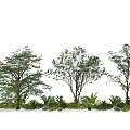 Modern Tree Landscape Tree Arbor Big Tree Flowers and Shrubs 3d model