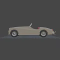 Vintage Cream Colored Convertible Car With Pink Interior And Classic Design