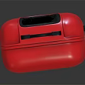 Modern Red Hardshell Suitcases With Telescopic Handles Rolling Wheels Vertical Striped Design