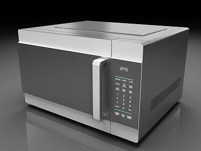 Modern Stainless Steel Microwave Oven As Essential Kitchen Appliance With Control Panel 3d model