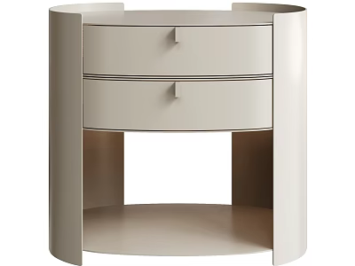 Modern Minimalist White Console Table With Two Drawers And Open Shelf 3d model