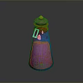 Decorative Glass Bottle For Daily Life With Purple Blue Gradient And Orange Lid
