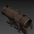 Brown Tactical Rifle Scope With Mounting System And 1-4x Magnification Design 3d model
