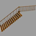Wooden Staircase Design With Classic Handrail And Vertical Baluster Steps