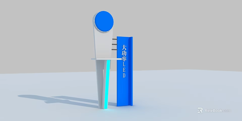 Modern Display Shelf With Blue LED Lighting And Commercial Showcase Design Structure 3d model 