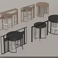 Modern Stylish Revolving Doors With Gold Black Frames And Glass Panels