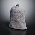 Gray Fabric Storage Bag With Metal Clasp For Home Organizing