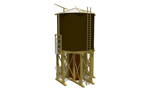 Industrial LOFT water tower water tower water cabinet water tank high tower 3d model