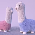 Cute Llama Plush Toys With Pink And Blue Bodies Soft Fur And White Faces