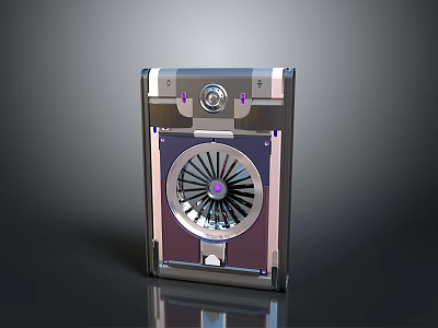 Modern Computer Cooling Fan With Metallic Frame And LED Light Accents 3d model