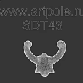 Decorative Component with Curved Arms Rounded Knobs and Leaf Like Design