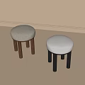 Modern Stool Shoe Changing Stool Round Stool 3d model