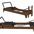 Wooden Frame Pilates Reformer With Comfortable Mat And Cable System For Fitness Training