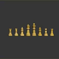 Red And Yellow Chess Pieces Arranged On Black Surface With Clear Reflections 3d model